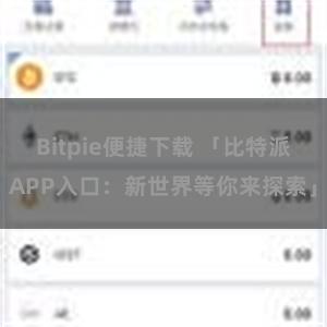 Bitpie便捷下载 「比特派APP入口：新世界等你来探索」