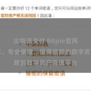 比特派支付 Bitpie官网：安全可靠、专业便捷，值得信赖的数字资产管理平台